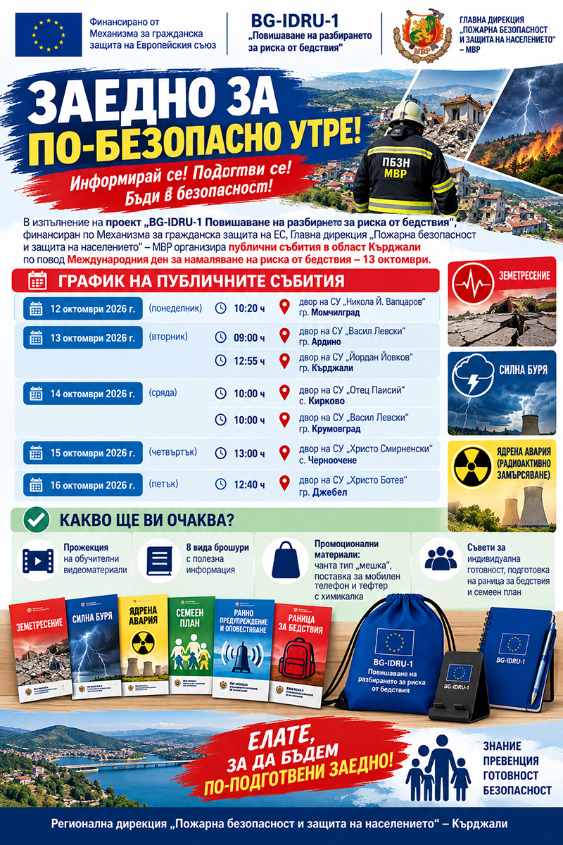 Кампания на Пожарната: Обучение на ученици при кризи и бедствия